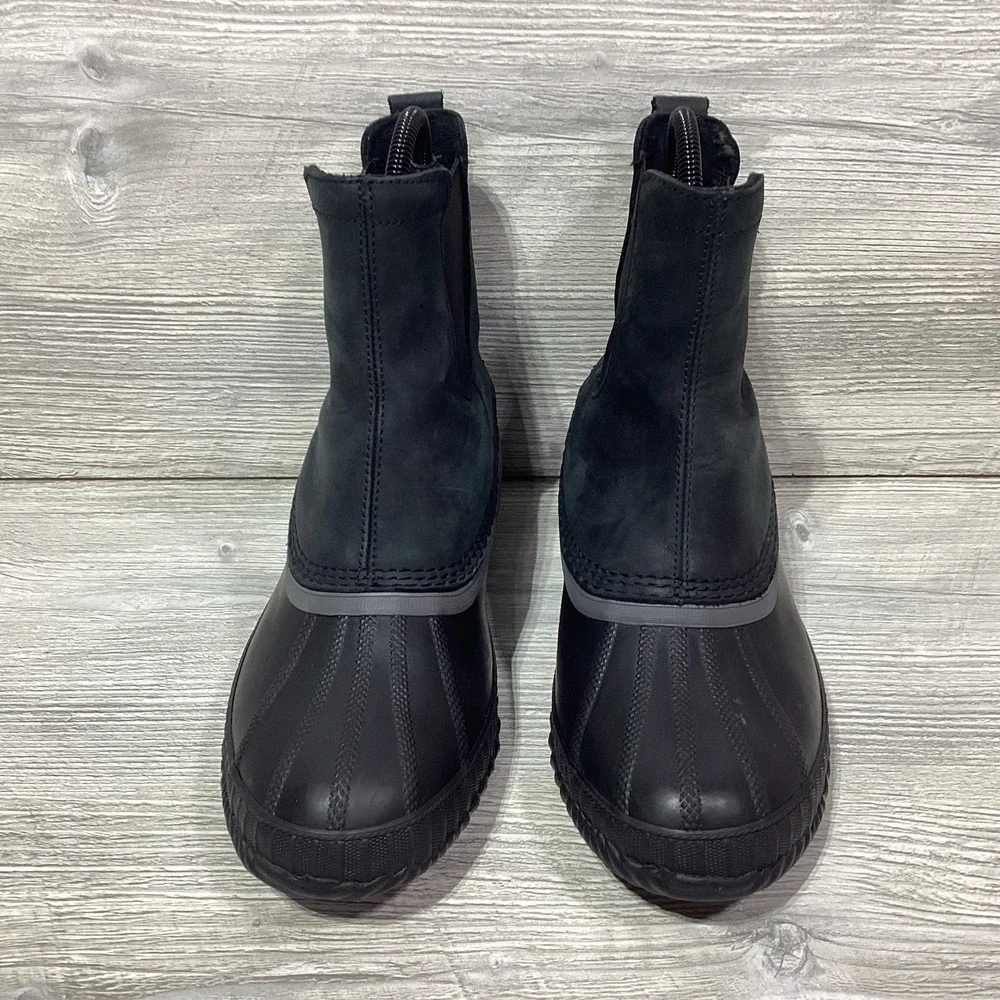 Sorel Cheyanne II Chelsea Winter Snow Boots Men's Size 8 EUR 41 Black Leather WP